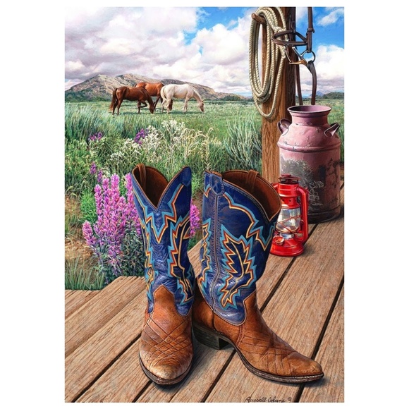 Other - Garden Flag-New- Western Cowboy Boot on Farm
